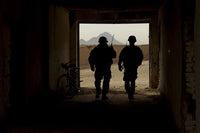 U.S. Army soldiers securing a school in Afghanistan poster print