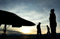 U.S. Air Force airmen preparing for B-1B Lancer launch poster print