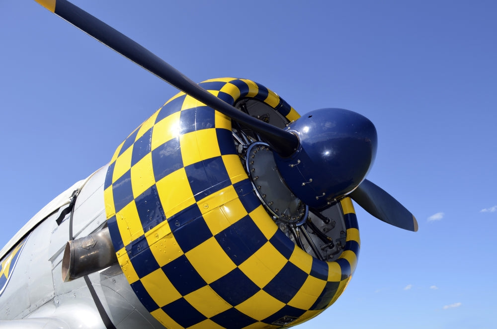 Close-up view of AT-6F Texan aircraft propeller poster print
