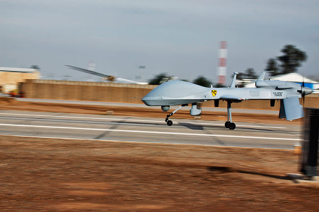 MQ-1C Sky Warrior UAV Landing Poster Print by Stocktrek Images
