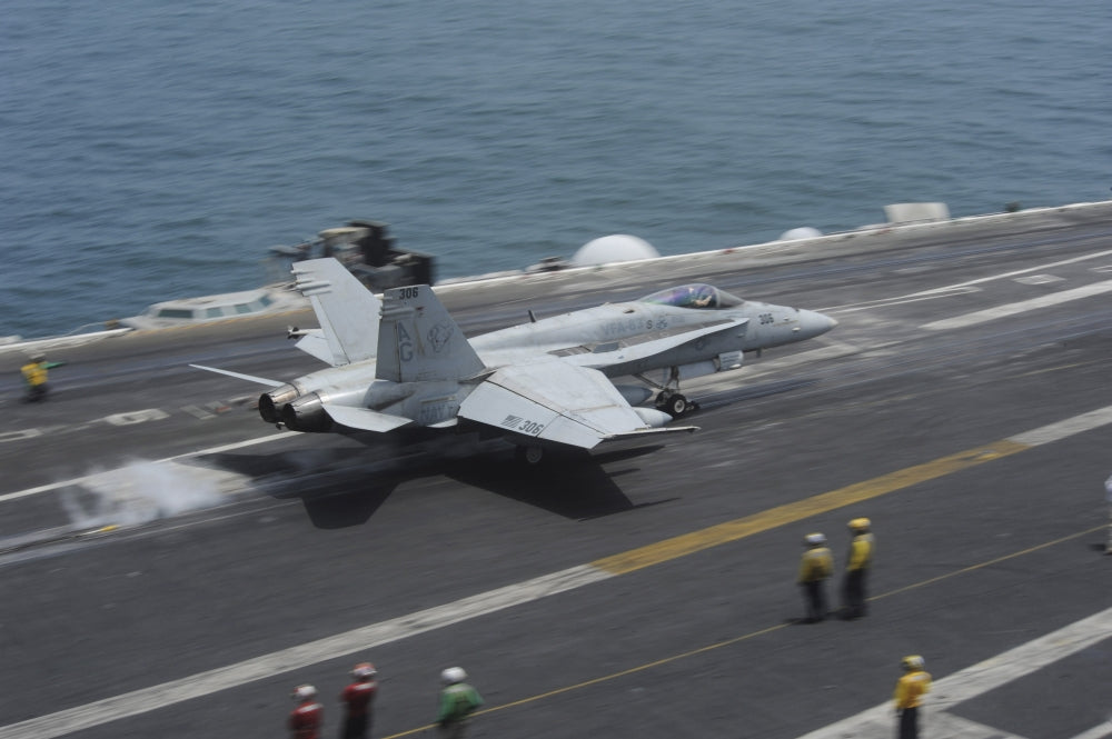 F/A-18C Hornet launching from USS Dwight D. Eisenhower Poster Print