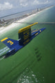 Blue Angels flight demonstration poster print over Pensacola Beach, Florida.