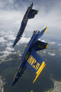 Blue Angels Flight Demonstration Poster Print Over Pensacola Beach