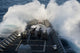 USS Cowpens Ticonderoga-class cruiser poster print navigating rough seas.
