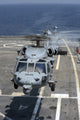 MH-60S Sea Hawk helicopters taking off from USS Ponce poster print