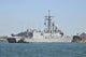 USS De Wert guided-missile frigate entering Buffalo Harbor during Navy Week 2012.