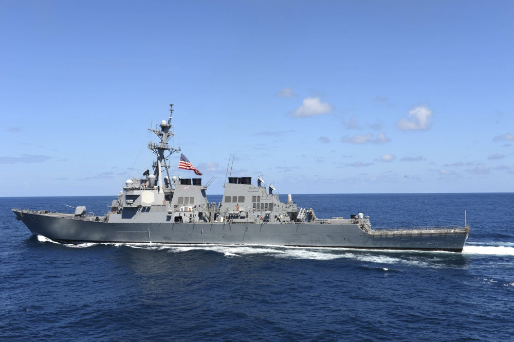 USS Fitzgerald guided-missile destroyer in the Pacific Ocean poster print
