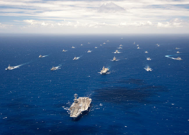 Rim of the Pacific 2012 Exercise Poster Print featuring ships and submarines