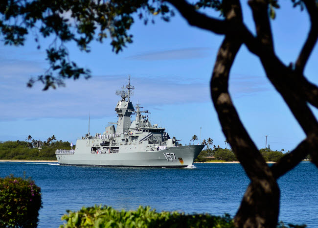 HMAS Perth Anzac-class frigate poster print by Stocktrek Images.