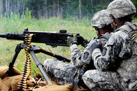 Soldier engaging targets on the M2 50 caliber machine gun poster print.
