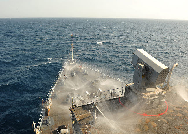 Countermeasure Wash Down Sprinkler System Poster Print aboard USS Gunston Hall