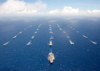 Ships and submarines participating in the Rim of the Pacific exercise poster print.