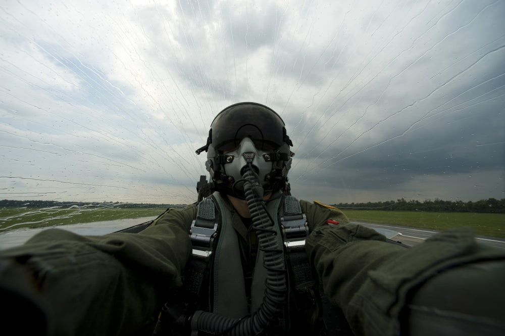 Aerial combat photographer self-portrait over New Orleans poster print