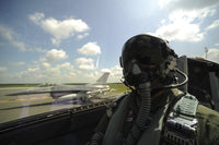 Self-portrait of an aerial combat photographer before takeoff poster print.