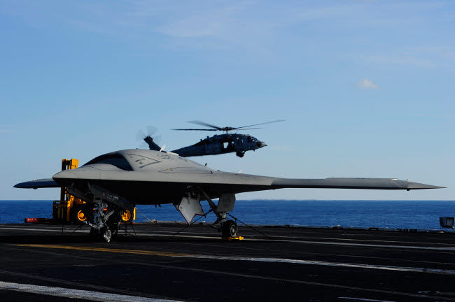X-47B Unmanned Combat Air System Poster Print aboard USS Harry S Truman.