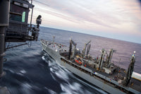 USS Harry S. Truman and USNS Kanawha Poster Print featuring naval operations.