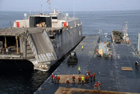 Vehicles Transferred Aboard the High-Speed Vessel Swift Poster Print