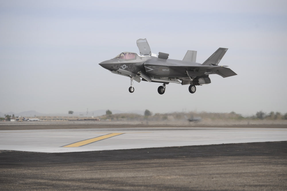 F-35B Lightning II Joint Strike Fighter vertical landing poster print.