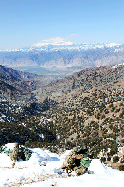 US Soldiers Providing Security During Afghan Border Patrol Poster Print