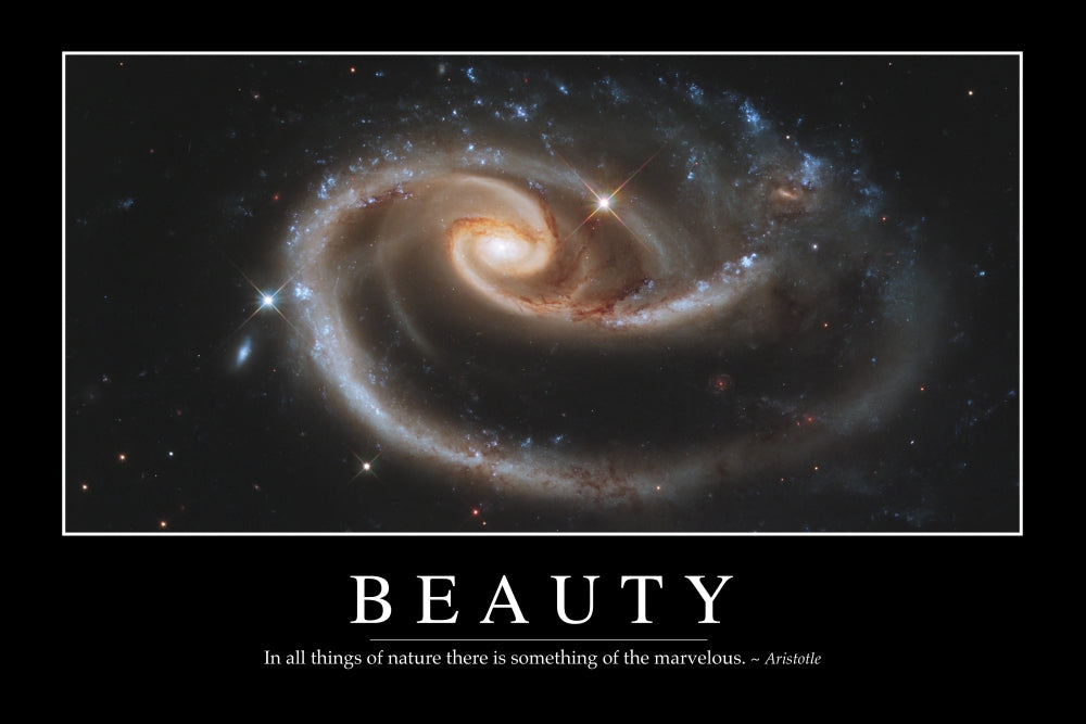 Beauty Inspirational Quote Poster Print featuring Aristotle's quote about nature.