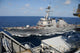 USS Fitzgerald Poster Print depicting replenishment at sea