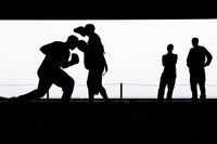 North Arabian Sea Aviation Boatswain's Mates boxing practice poster print aboard USS Nimitz.