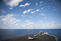 F/A-18C Hornet launching from USS Nimitz poster print