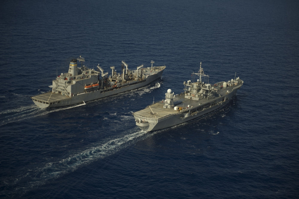 USNS Leroy Grumman Replenishment at Sea Poster Print
