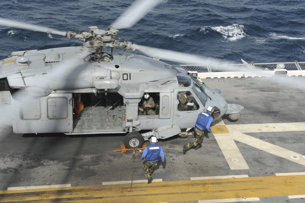 H-60 Sea Hawk helicopter takeoff poster print from USS Bataan.
