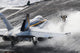 F/A-18C Hornet Launch Preparation Poster Print featuring sailors on USS Nimitz.