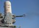 USS San Jacinto guided-missile cruiser live-fire exercise poster print.