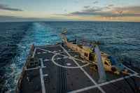 Sailors prepare for flight operations aboard USS Truxtun poster print