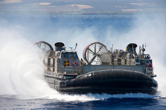 High-Speed Landing Craft Air Cushion Poster Print showcasing modern maritime engineering
