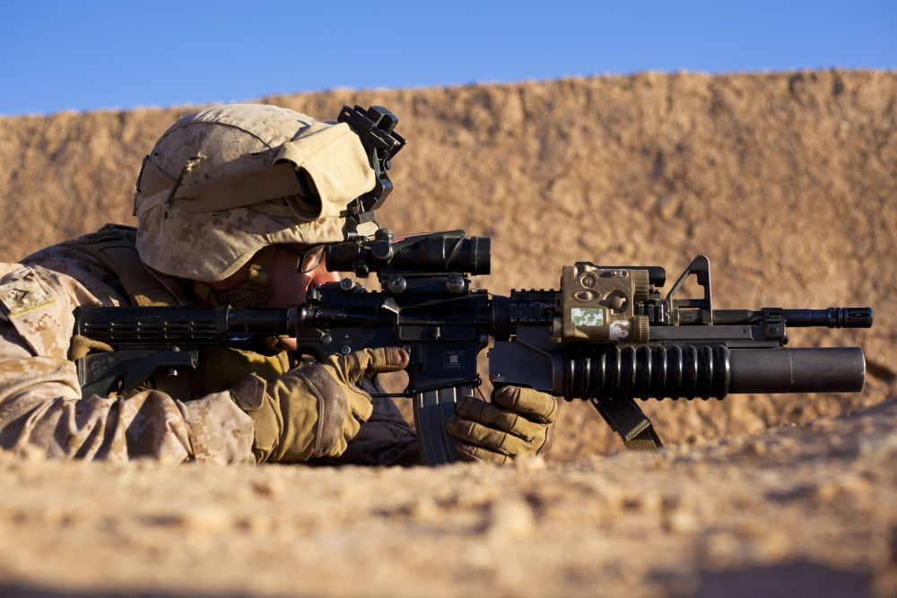 U.S. Marine scans for threats poster print from December 4, 2013