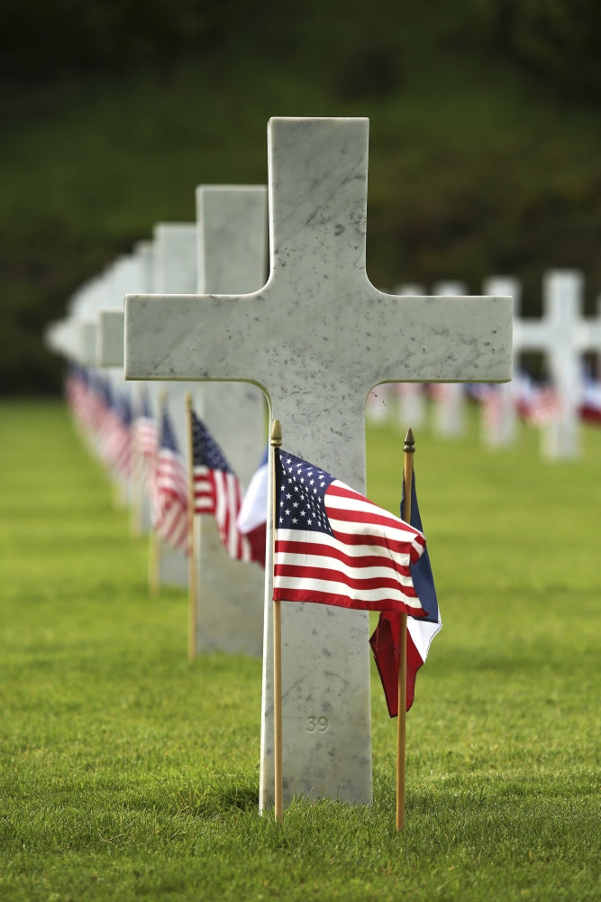 A grave site at Aisne-Marne American Cemetery Poster Print