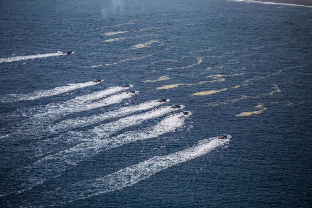 Republic of Korea Amphibious Assault Vehicles Poster Print showcasing military precision.