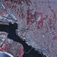 Satellite view poster print of San Diego, California from the 1990s.