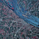 Aerial view poster print of Jefferson City, Missouri from 1983.