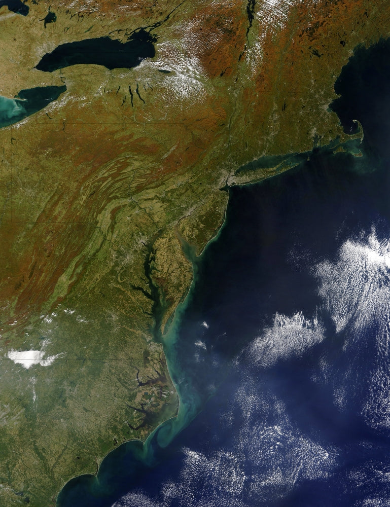 Satellite view of the United States East Coast poster print.