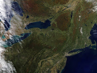 Satellite view of the Northeast United States poster print.
