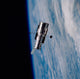 Hubble Space Telescope with Earth Horizon Poster Print by Stocktrek Images