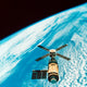 Skylab Over Earth Poster Print showcasing Earth from space.