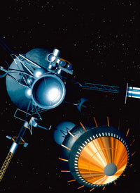 Galileo Space Probe Poster Print featuring detailed space imagery.