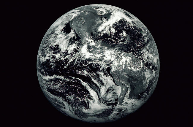 Black and White Image of Earth Poster Print by Stocktrek Images
