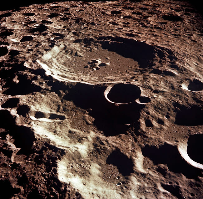 Oblique View of the Crater Daedalus on the Moon Poster Print