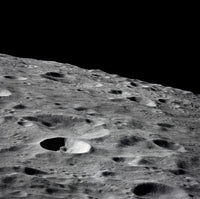Leonove lunar crater poster print showcasing the far side of the moon.