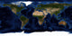 Topographic and bathymetric shading of the full Earth poster print
