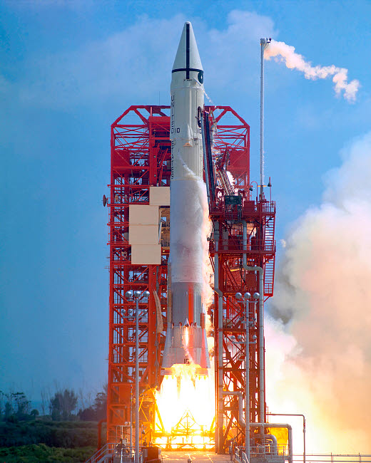 The Atlas-Centaur 10 carrying Surveyor 1 spacecraft poster print.