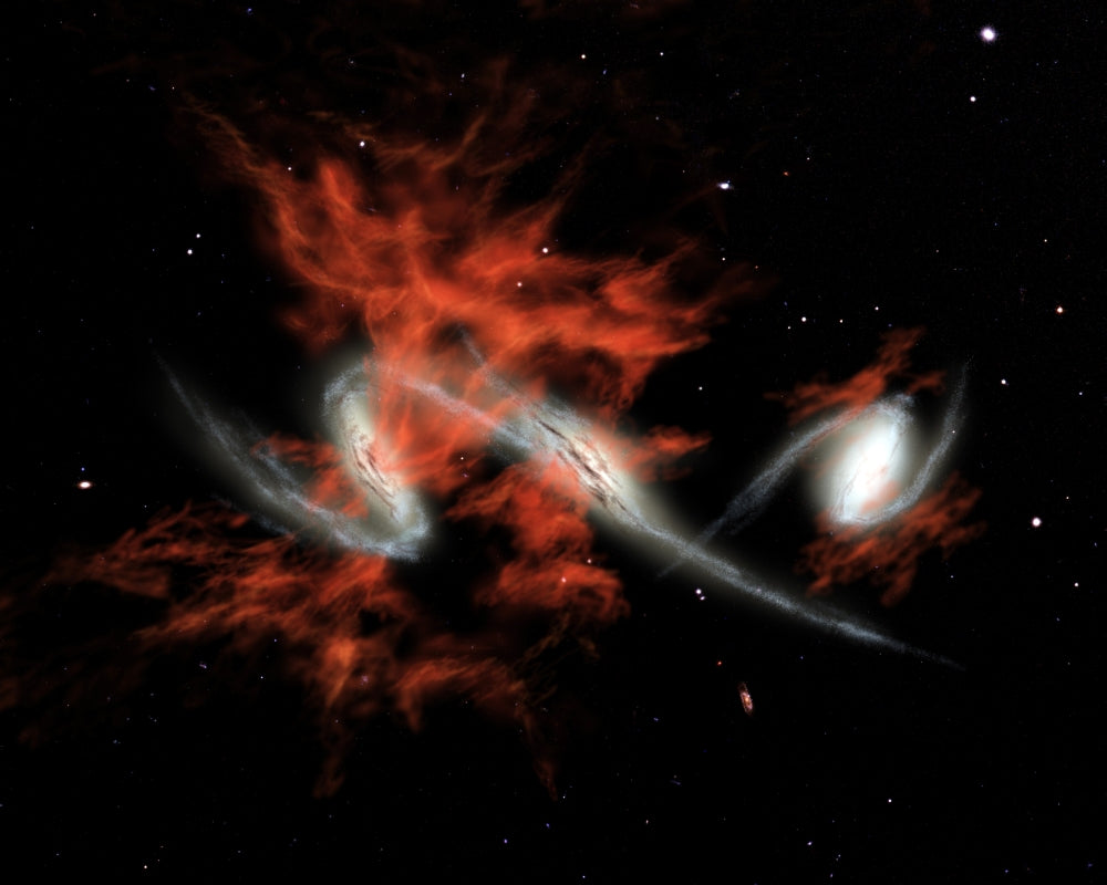 Giant Galactic Blobs Poster Print showcasing vibrant cosmic colors and forms.