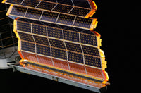 Close-up view of the solar arrays on the International Space Station Poster Print.